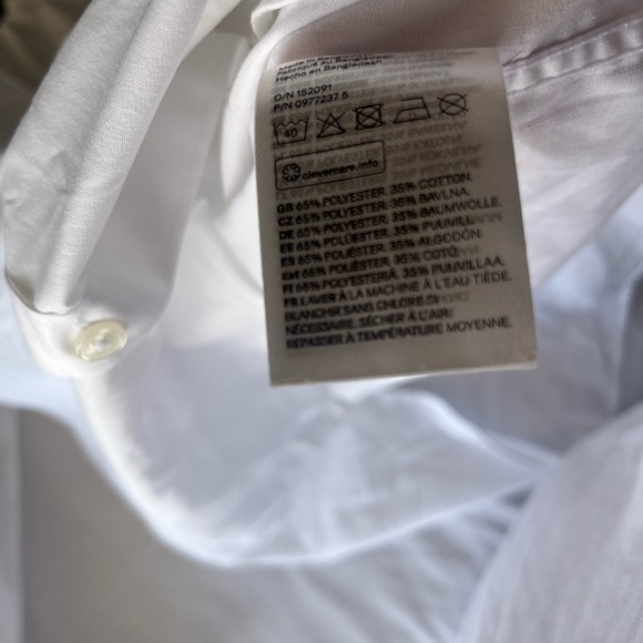 H&M White Dress Shirt Timeless Cotton-Blend sku027 - Picture 8 of 8